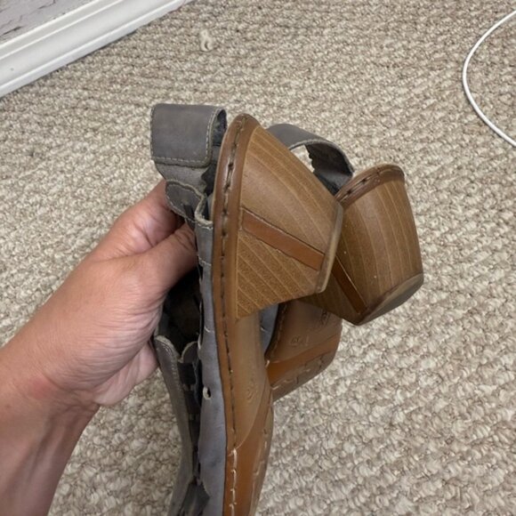 Rieker Sina leather woven slingback Sandal Shoes gray womens size 39 - Picture 7 of 10